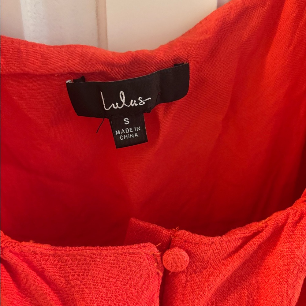Lulu's Vibrant Red Button-Down Blouse - image 2